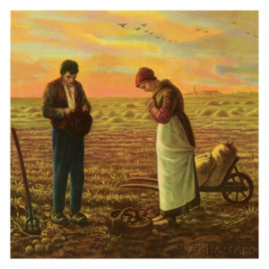 What do you see in this painting? Take a moment and really "see" what the artist Millet is saying to us!